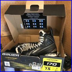 BAUER Supreme 170 Ice Hockey Skate- Sr, Skate Size 7.5D Black / White / Gold