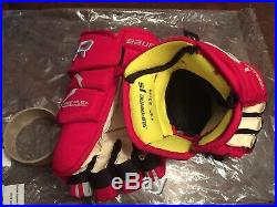 Bauer Supreme 1S Gloves 13 Pro Stock Hockey Gloves, Ohio State Buckeyes