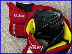 Bauer Supreme 1S New Jersey Devils NHL Pro Stock Return Hockey Player Gloves 14