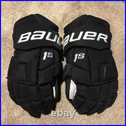 Bauer Supreme 1S Pro Stock Hockey Gloves, 14 Lazar Flames