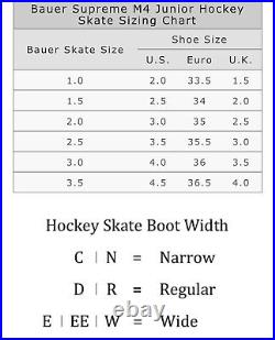 Bauer Supreme M4 Junior Ice Hockey Skates 2 D. Size 3 Youth! NWB. Carbon Fiber