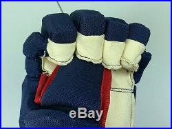Bauer Supreme MX3 Columbus Blue Jackets NHL Pro Stock Hockey Player Gloves 14