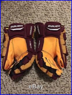 Bauer Supreme MX3 Pro Stock Hockey Gloves, 14 Minnesota Gophers