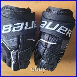 Bauer Supreme UltraSonic Hockey Gloves / BLk/WHT / Senior 14 Inch