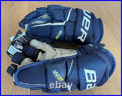 Bauer Supreme Ultrasonic Hockey Gloves Senior 14 Navy Blue