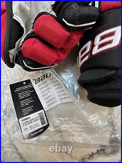 Bauer Supreme Ultrasonic Ice Hockey Gloves Black/Red Senior Sz 13 New With Tags
