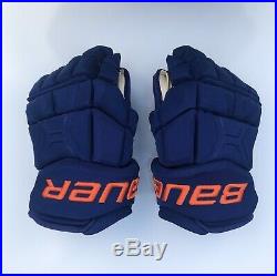 EDMONTON OILERS PRO STOCK Bauer Supreme Total One MX3 Hockey Gloves 13 NEW