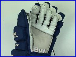 NEW! Bauer Supreme MX3 Columbus Blue Jackets NHL Pro Stock Hockey Gloves 13 3rd