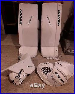 NEW Bauer Supreme S190 Hockey Goalie Pads, Glove, and Blocker SR Small BUNDLE