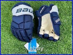 NEW! Bauer Supreme ULTRA SONIC Pro Stock Ice Hockey Player Gloves 13 Navy White