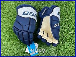NEW! Bauer Supreme ULTRA SONIC Pro Stock Ice Hockey Player Gloves 14 Navy White