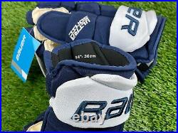 NEW! Bauer Supreme ULTRA SONIC Pro Stock Ice Hockey Player Gloves 14 Navy White