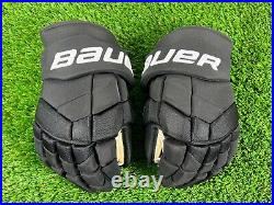 NEW! Black BAUER Supreme 2S Pro NHL Pro Stock Hockey Gloves 14 FLEX CUFF Sample
