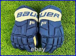 NEW! Blue BAUER Supreme 1S NHL Pro Stock Hockey Gloves 13 NYLANDER Maple Leafs