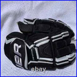 NWT. BAUER NIKE Supreme S170 Hockey Gloves Black White Grey Size-Jr. 11/28cm