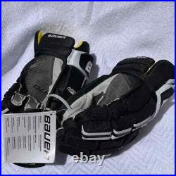 NWT. BAUER NIKE Supreme S170 Hockey Gloves Black White Grey Size-Jr. 11/28cm