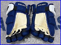 New BAUER Supreme 1S Tampa Bay Lightning NHL Pro Stock Hockey Gloves 14 STAMKOS
