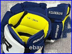 New BAUER Supreme 1S Tampa Bay Lightning NHL Pro Stock Hockey Gloves 14 STAMKOS