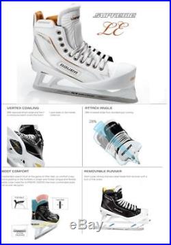 New Bauer One100LE Ice Hockey Goalie skates size 8EE Senior white/gold men SR