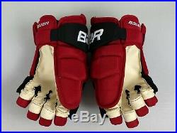 New! Bauer Supreme 1S Carolina Hurricanes NHL Pro Stock Hockey Player Gloves 14