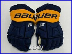 New! Bauer Supreme 1S Jack Eichel Buffalo Sabres NHL Pro Stock Hockey Gloves 14
