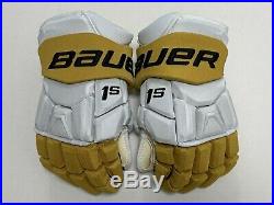New Bauer Supreme 1S Vegas Golden Knights NHL Pro Stock Hockey Player Gloves 15