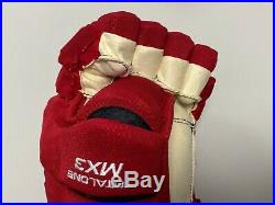 New! Bauer Supreme MX3 Detroit Red Wings NHL Pro Stock Hockey Player Gloves 13