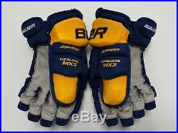 New Bauer Supreme MX3 Nashville Predators NHL Pro Stock Hockey Player Gloves 14