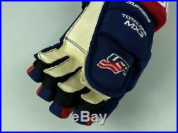 New! Bauer Supreme MX3 Team USA IIHF Pro Stock Hockey Gloves 13 United States