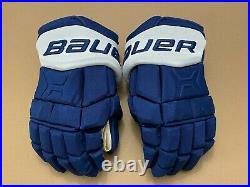 New! Bauer Supreme MX3 Toronto Maple Leafs NHL Pro Stock Hockey Gloves 14 JVR