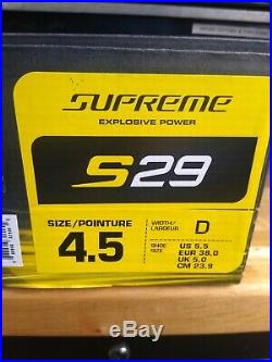 New Hockey Skate Bauer Supreme S29 Jr Skate Size 4.5 Shoe Size 5.5