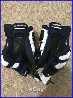 New withtags Bauer Supreme Total One MX3 SR Senior 14 Hockey Gloves Navy White