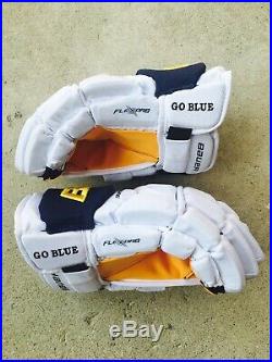 PRO STOCK University of Michigan New Bauer Supreme 1S hockey Gloves Senior