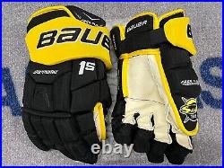 Rare! BAUER Supreme 1S SaiPa Finnish Liiga Pro Stock Hockey Gloves 14 SPUTNIK