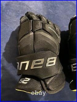 Senior Bauer Supreme Ice Hockey Gloves 2s Pro 14 Black Silver Grip Palm New