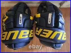 Team Michigan Bauer Supreme 5000 Hockey Gloves 13 University Of Michigan