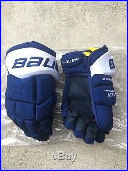 WILLIAM NYLANDER PRO STOCK New Bauer Supreme TotalOne MX3 Hockey Gloves LEAFS